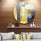 Designart - Grey and Yellow Blur Abstract' Abstract Circle Metal Wall Art